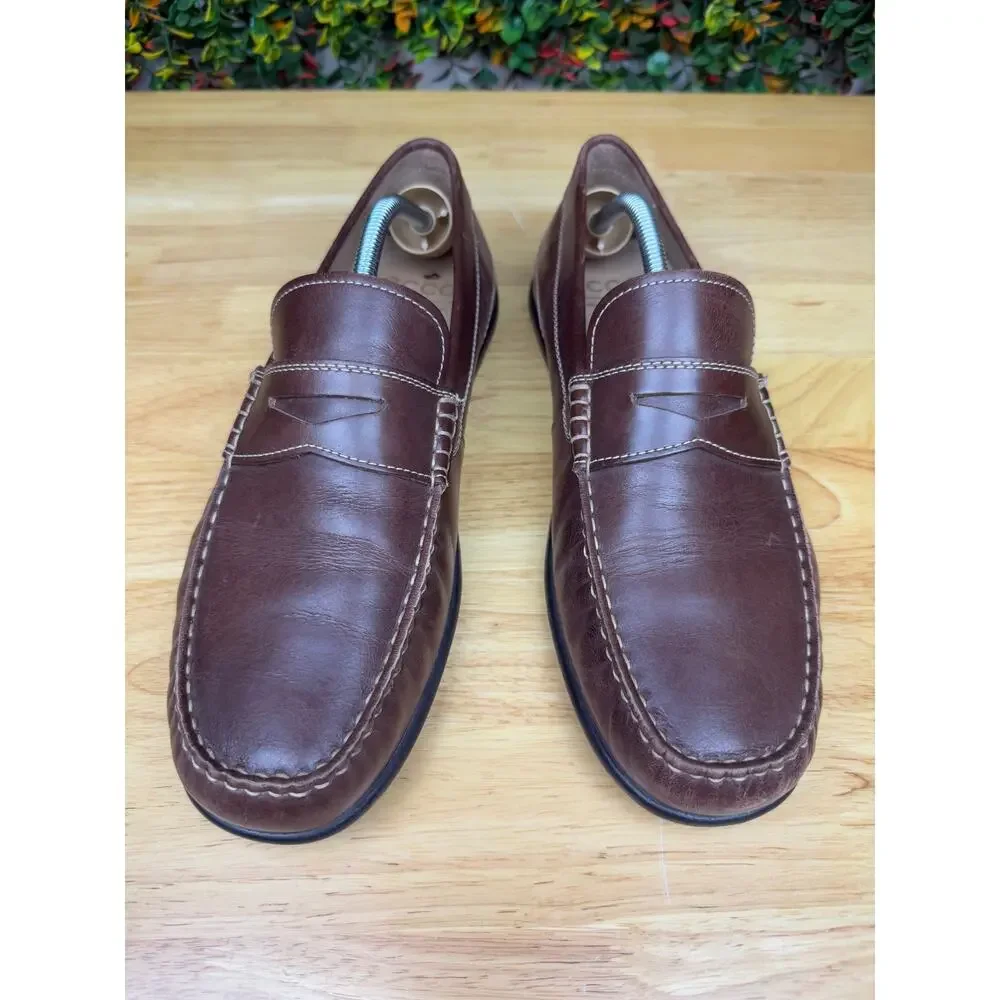 Ecco Classic Moc 2.0 Loafer Moccasin Shoes Genuine Leather Brown EUR‎ 44 US 11